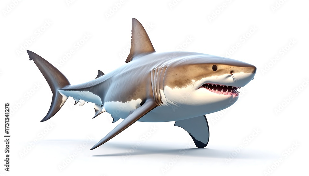 Obraz premium Great white shark, isolated