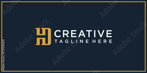 HD negative space logo design