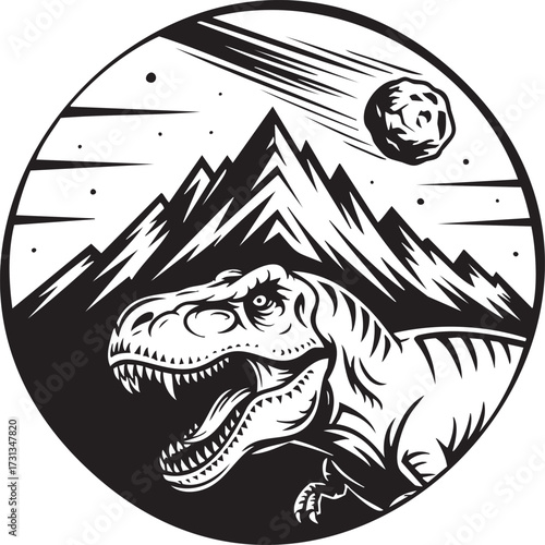 Asteroid approaching earth vector design symbolizing extinction