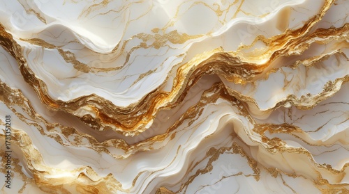 luxurious marble texture with golden veins, high detail shimmering surface