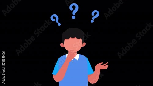 Man With Questions Mark 4K On Alpha