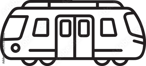 Modern train icon provides sleek transport design, ideal for urban mobility projects, city planning visuals, or travel app interfaces, ensuring a smooth journey