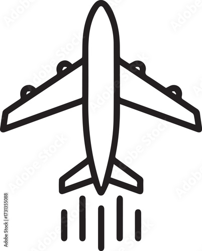 Takeoff time! Modern airplane icon symbolizing travel, adventure, and global connection – ideal for travel agencies, aviation services, or tourism campaigns