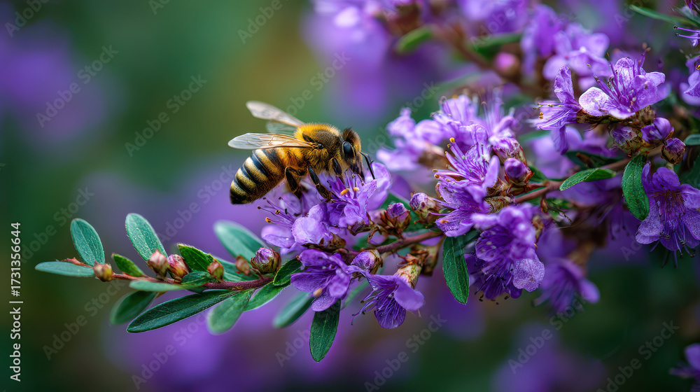 custom made wallpaper toronto digitalBee collects nectar from vibrant purple flowers showcasing beauty of nature and essential role of pollinators in ecosystems