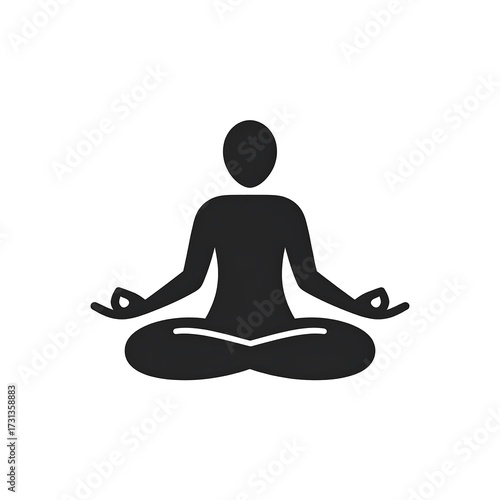 Peaceful Meditation Pose Silhouette.