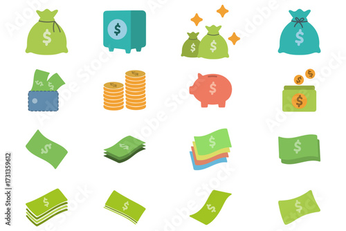 Financial and Money Icons Set