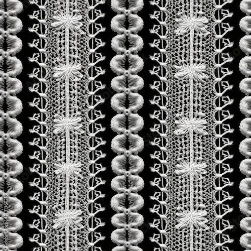 A monochrome baroque-style seamless repeating decorative pattern with intricate floral motifs,