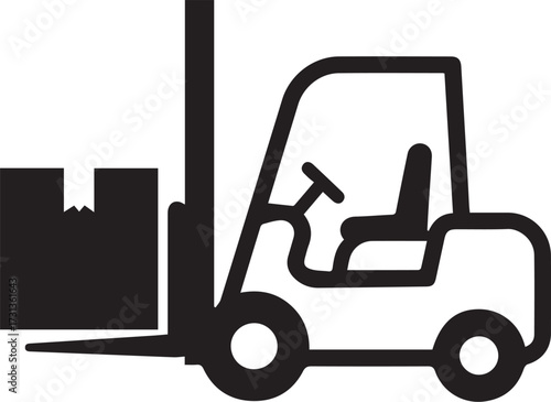 Efficient forklift transporting goods, a vital symbol for logistics, shipping, and industrial operations - conveys reliability and precision