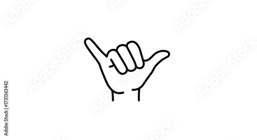 Hand gesture shaka sign with white background vector illustration