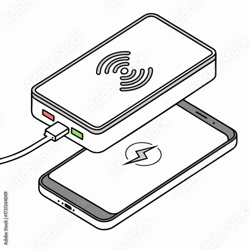 Wireless charging of a smartphone with a power bank the convenience of charging on the go without the need for cables or wall outlets