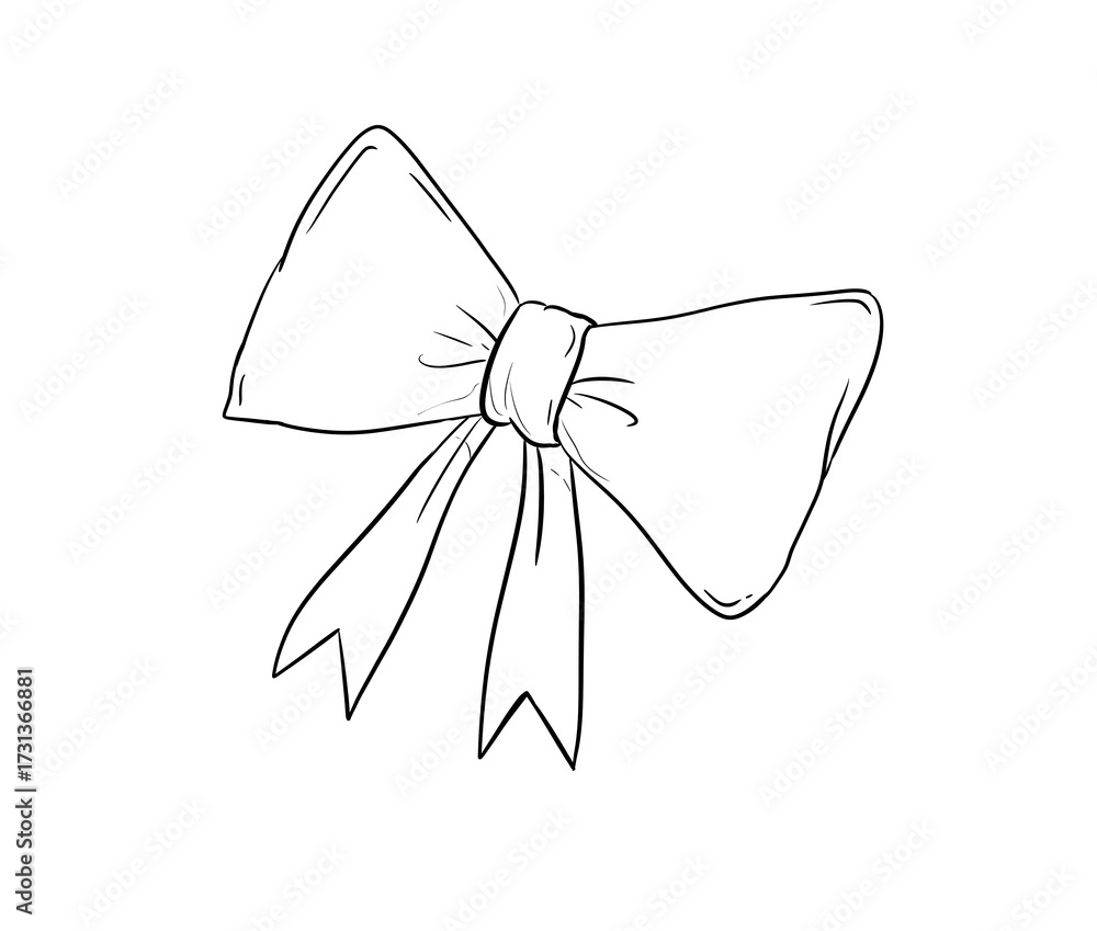 Fototapeta premium bow tie digital illustration drawing isolated