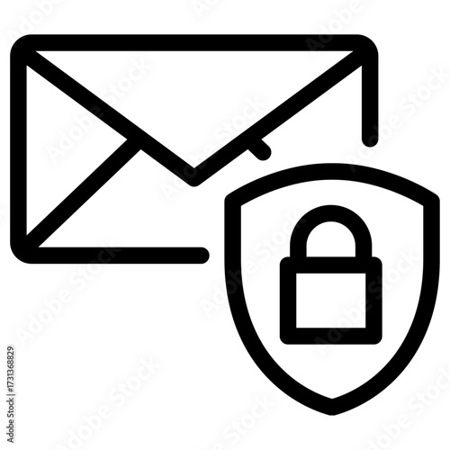 Secure email vector icon — envelope with padlock for private message protection
