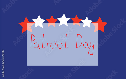 Patriot day design with red and white stars on a blue background illustration
