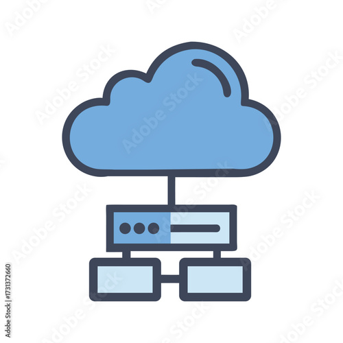 Cloud computing network server diagram