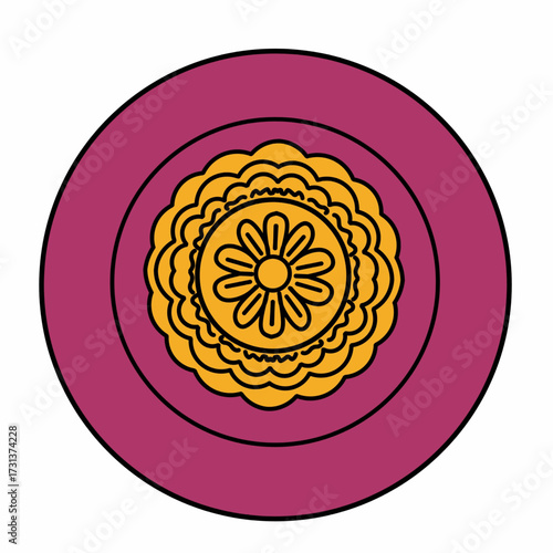  a plate of mooncake