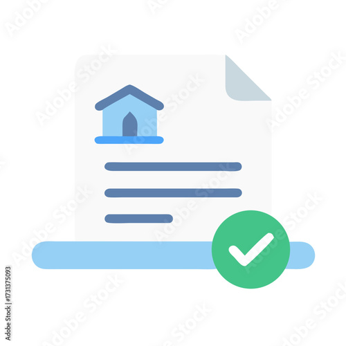 House contract approved modern flat vector illustration design