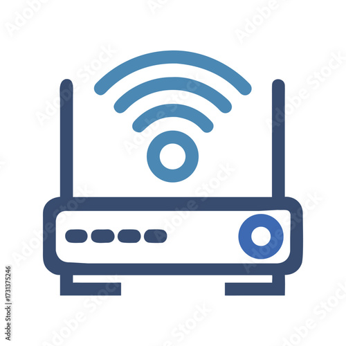 Modern wi-fi router icon blue