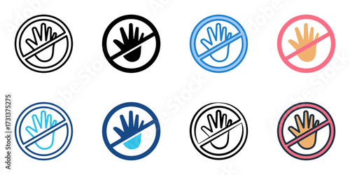 Norm violation icon set multiple style collection 
