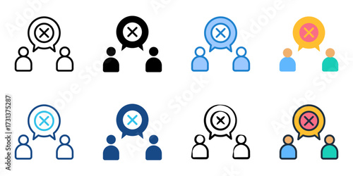 Taboos icon set multiple style collection 
