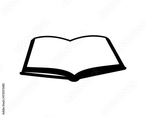 Open book icon in black silhouette on white background vector design