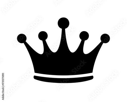 Stylized Black Crown Illustration on a White Background Symbolizing Royalty