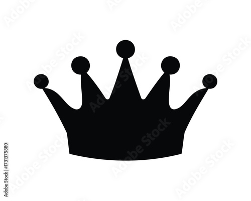 Stylized Black Crown with Spherical Ornaments Against a White Background Art