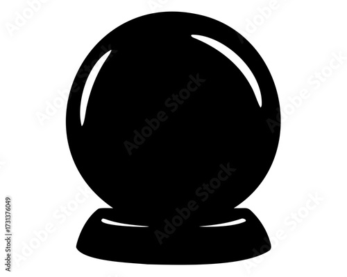 Monochrome Crystal Ball Icon for Fortune Telling, Magic, and Occult Purposes