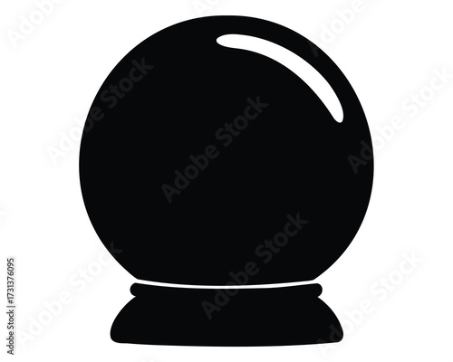Monochrome Mystical Orb on Stand for Divination, Fortune Telling and Prediction