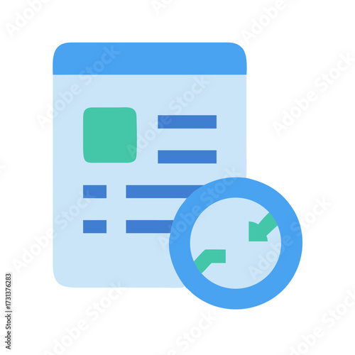 Flat style document refresh icon symbolizing update process