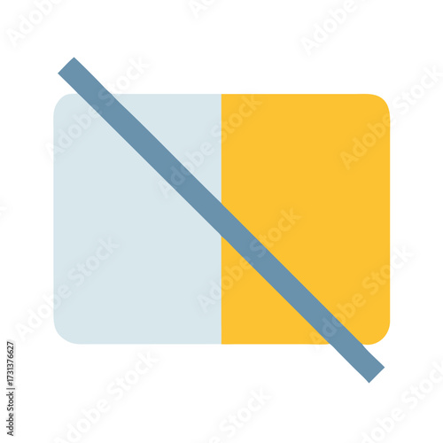 Disabled two color interface with line through it symbol