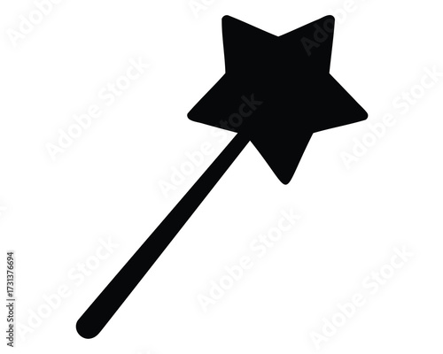 Magic wand vector illustration on white background simple black color element