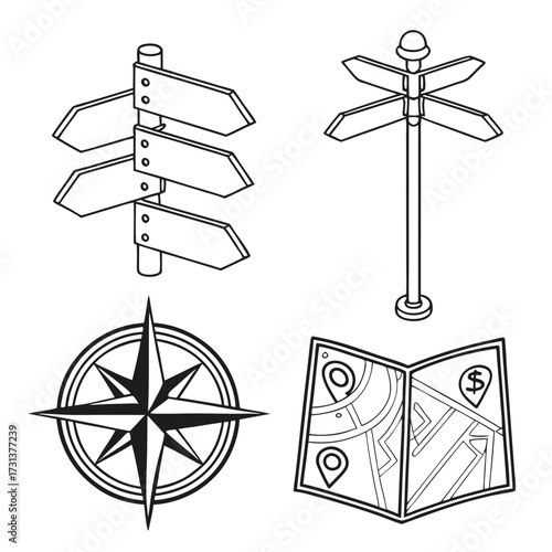 Navigation Symbols – Line Travel Icons