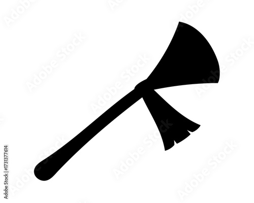Silhouette of a tomahawk axe with a distinctive blade design
