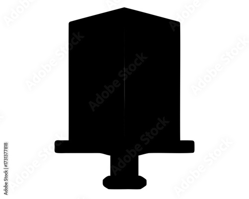 Silhouette of a broad bladed sword, possibly ancient Roman or Celtic.