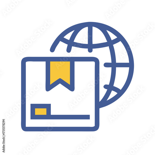 Worldwide shipping delivery package global business icon illustration
