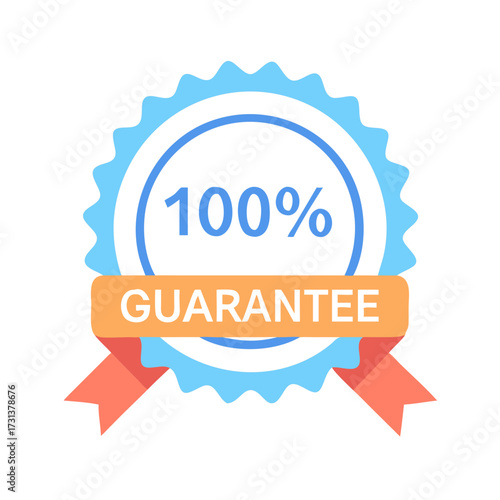 One hundred percent guarantee badge design for business promotion
