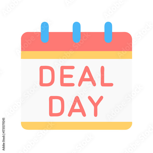 Colorful calendar icon showing deal day for promotional purposes