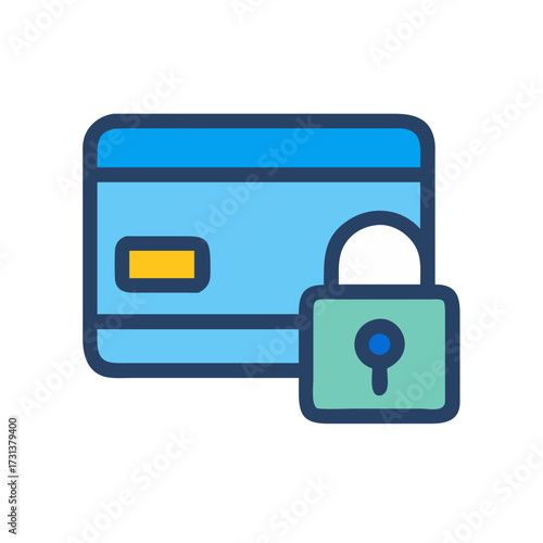 Credit card with padlock icon emphasizing secure online payments