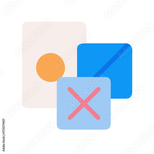 File deletion flat illustration on black background with copy