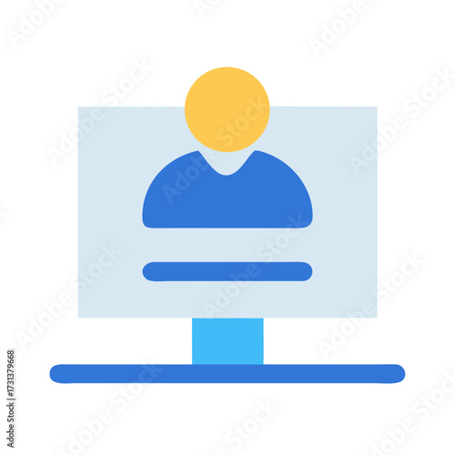 Flat vector representation of user profile on computer screen