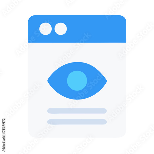 Simple web page eye icon, online security concept design