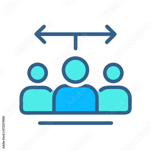 Teamwork direction icon suggesting consensus and management input