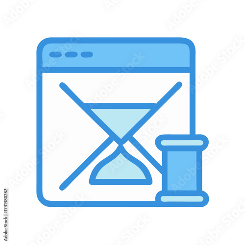 Website unavailable graphic icon representing processing loading time
