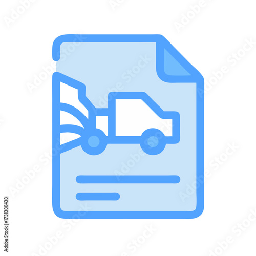 Towing services paper document flat illustration graphic element