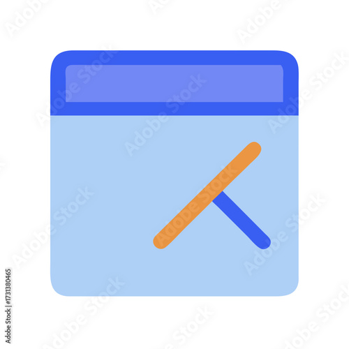 Flat design calendar icon signifying event cancellation or deletion