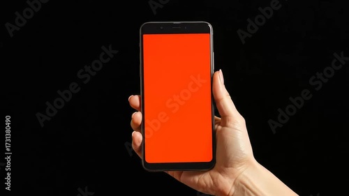 Smartphone in hand, green screen, application development and advertisement montage sequence