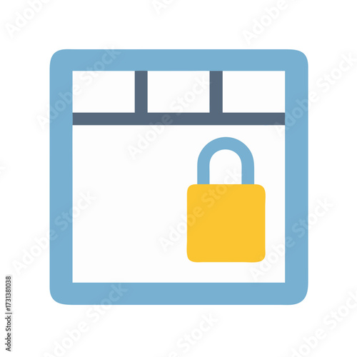 Secure webpage icon, website security, data protection, privacy concept