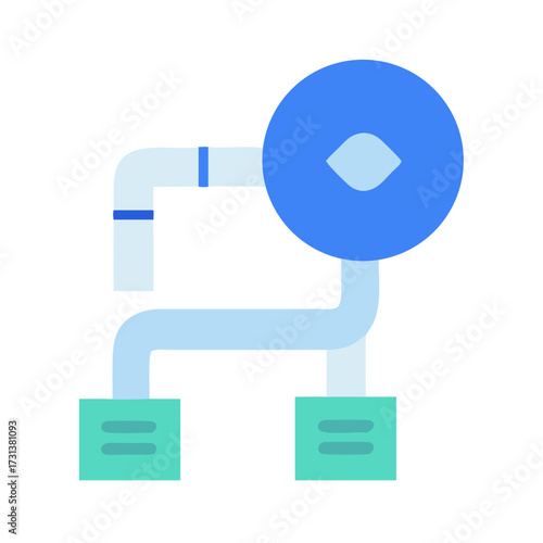 Abstract blue pipe network diagram illustration on black background