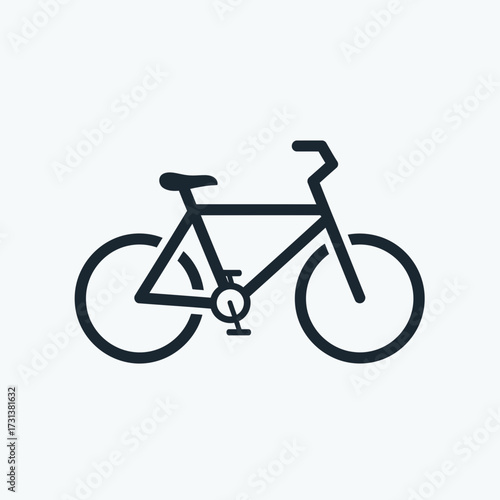 Simple line art icon of a bicycle on a white background.