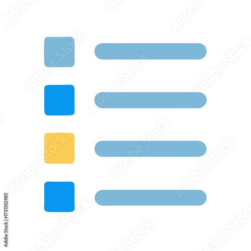 Simple list icon illustration against a dark background